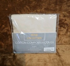 King Duvet Cover "Natural" Home Collection Cotton 101"X86" Button Closure NEW
