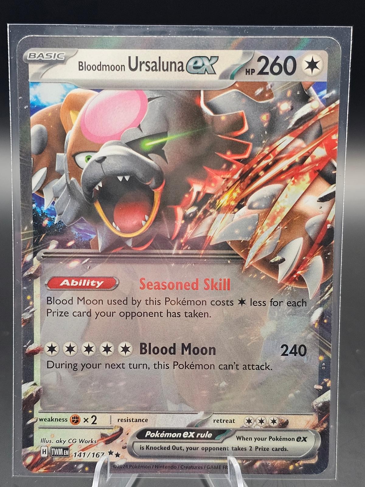 Bloodmoon Ursaluna ex Holo 141/167 Twilight Masquerade Pokemon Card