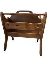 Mid Century Modern Atomic Magazine Rack Wood