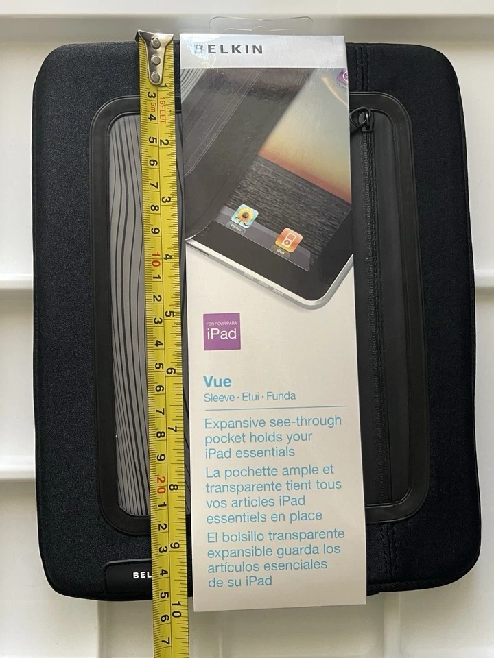 Belkin Vue Neoprene 10” Tablet Sleeve Case Black Apple iPad 1/2/3/4/5/6 Air 1/2 - Image 2 of 4