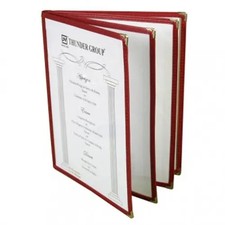 Thunder Group PLMENU-L4MA 8-1/2" x 11" 4-Page Book Fold Menu Cover Maroon