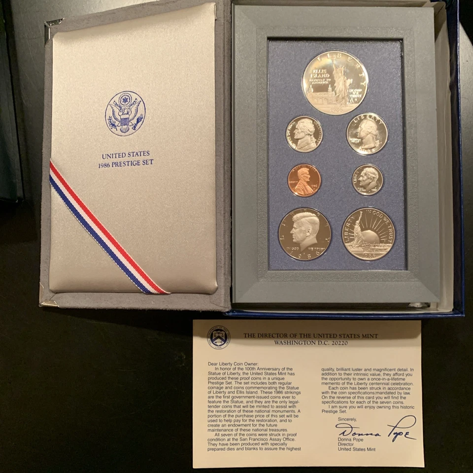 3 U.S. PRESTIGE PROOF SETS - 1986/1988/1990 - 19 COINS - 3 SILVER DOLLARS! - Image 2 of 4