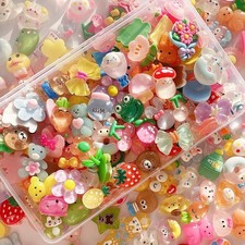 60pcs Slime Charms Cute Set, Bulk Mixed Resin Small, Colorful Bright