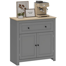 Sideboard Storage Cabinet with Drawer Adjustable Shelf Grey Oak Cupboard Modern