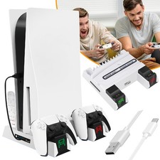 PS5 Stand Vertical Cooling Fan Dual Controller Charging Station PS5 Accessories