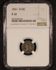 1831 Capped Bust Half Dime - H10c NGC F12 - Original Surfaces!