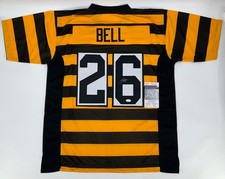 LEVEON BELL PITTSBURGH STEELERS SIGNED CUSTOM STITCHED JERSEY JSA WITNESS COA