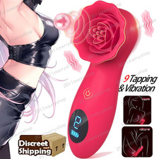Rose Sucking Vibrator Oral Clit Licking Tongue G-Spot Dildo Sex Toys For Women