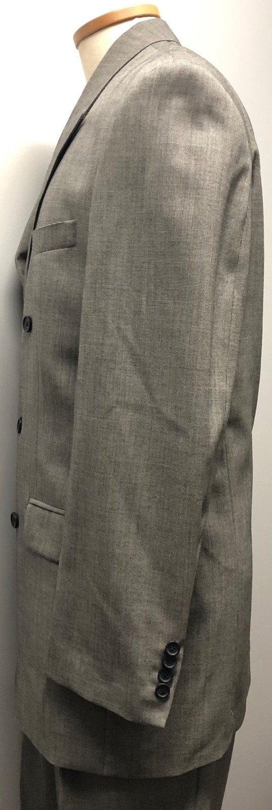 RALPH LAUREN CHAPS VNTG GRAY HOUNDSTOOTH MICRO PLAID WOOL CLOTH JACKET PANT SUIT image 9