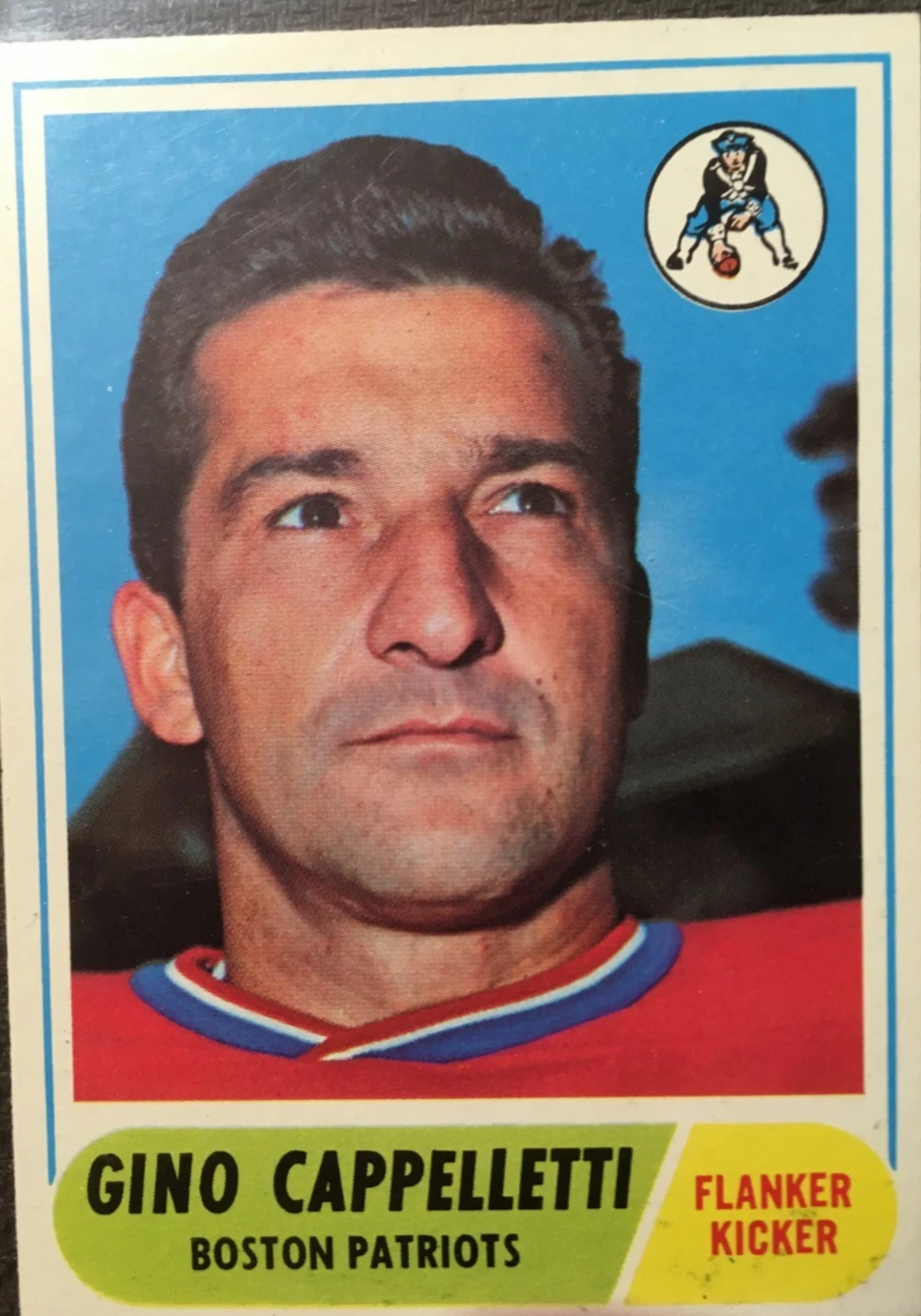 1968 TOPPS GINO CAPPELLETTI BOSTON PATRIOTS #98 NrMINT