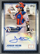 2021 Topps 70 Years of Baseball - Jonah Heim Autograph /199 (RC, AU)
