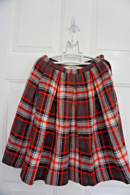 Vintage Murr's of California Plaid Pleated Mini Skirt Size 7 Academia Punk Skate