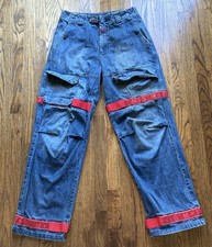 Marithe Francois Girbaud Jeans Mens 32x32 Baggy Blue Shuttle Tape VTG Y2K Cargo