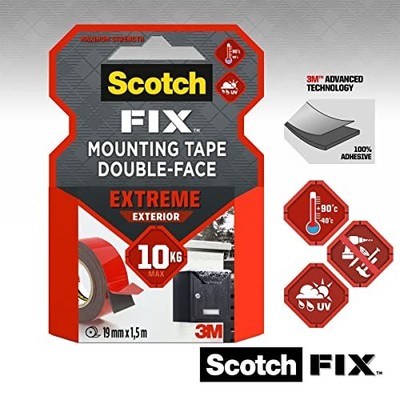 Montageklebeband doppelseitig Scotch Grau 19mm x 5m - stark für außen