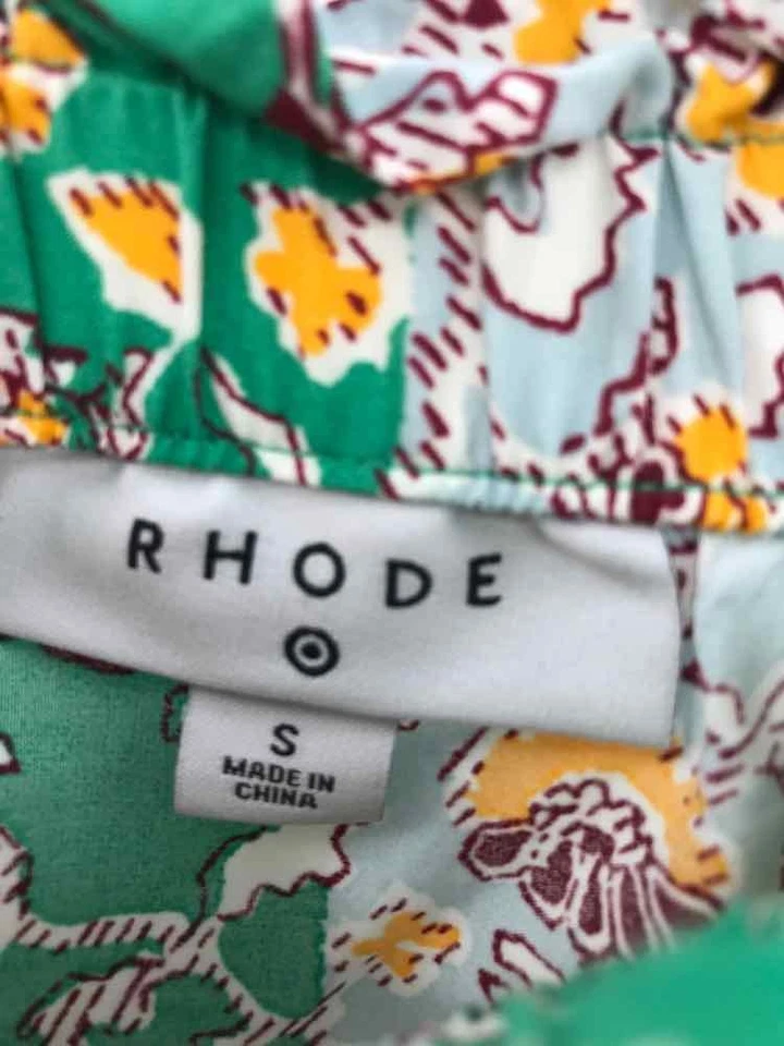 Pre-Owned Rhode for Target Green Size Small Floral A-Line Midi Skirt - Image 3 of 3