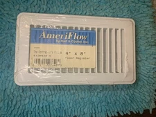 AmeriFlow By Hart & Cooley, inc 413W4X8-R Floor Register White, 4”x 8”