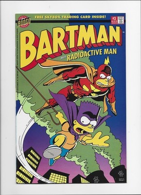BARTMAN MEETS RADIOACTIVE MAN #3 NEAR MINT WITH TRADING CARD   FREE SHIP