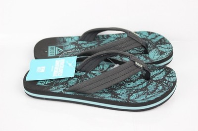 Reef Kids Ahi Flip Flop Sandals Size 1 Aquifer Palm Black Blue CJ4137