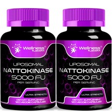 Nattokinase 5000 FU Capsules - Natural Enzyme Supplement for Heart Health