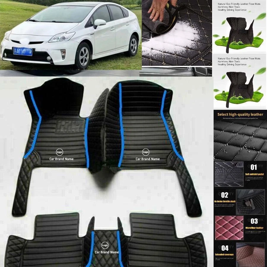 For Toyota Prius Car Floor Mats Auto Carpets All Weather Waterproof Foto 4 de 4