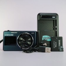 Samsung Digital WiFi Camera DV151F 16.2MP Selfie Screen Blue Tested Full Set