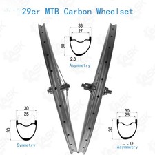 29er 30mm Depth MTB Mountain Bike Tubeless Carbon Wheelset Center Lock Wheels