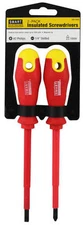 2 piece Insulated 9" Screwdriver Set #2 Phillips 1/4" Slotted Magnetic Tip..