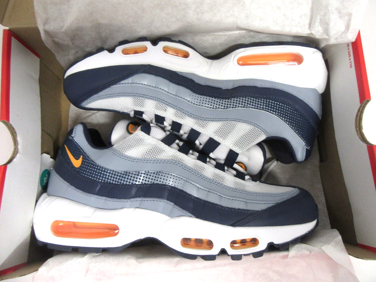 Nike Air Max 95 Midnight Navy Laser Orange Mens Sz 9 Shoe Sneaker