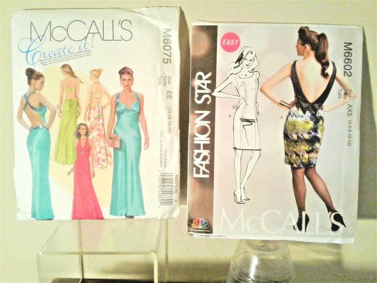 backless halter dress pattern McCall's Patterns M6075 Misses' Dresses Fabric (linen court-train Backless Dresses | Open Primary color:Burgundy