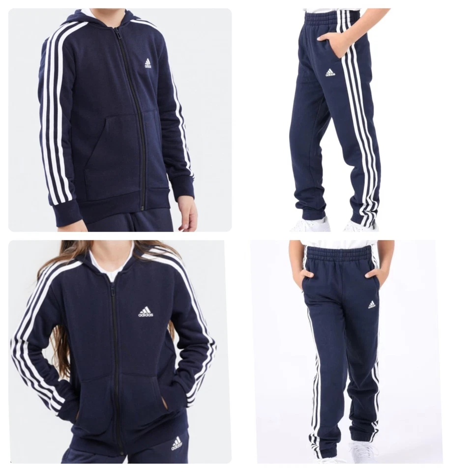 Adidas Unisex Kinder Trainingsanzug Jogger Vlieshose komplette Trainingsanzüge Unterteil 5-16Y