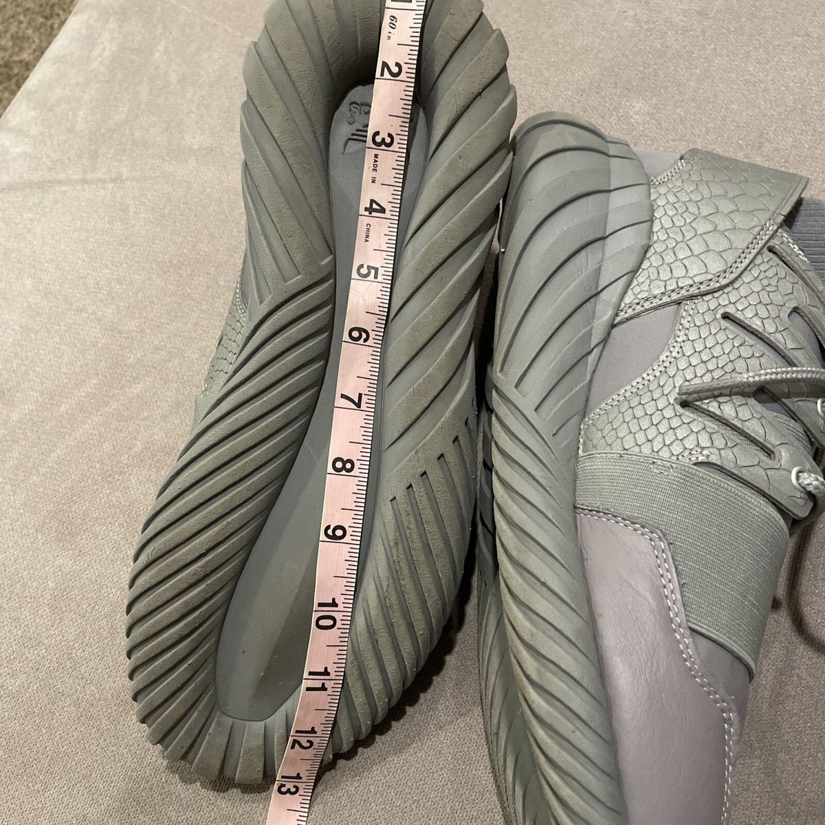 Adidas Tubular Doom Shoes Mens 13 Grey/Metallic Silver Originals Sneakers S74791 adidas Tubular Doom Metallic Silver for Sale | Authenticity  main image 3
