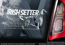 Irish Setter - Car Window Sticker - Irish Gundog Dog on Board Sign Art Gift TYP2