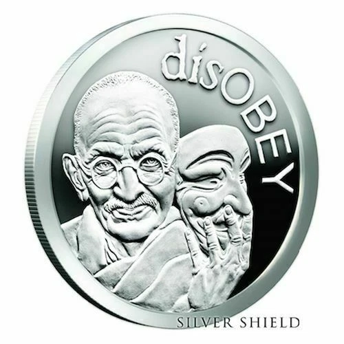 2017 1 OZ Ghandi Proof - Silver Shield Proof - Disobey Series .999 - "LAST ONE"