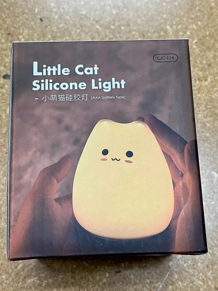 Lâmpadas de LED luz noturna gato bonito ‎controle de toque com presentes infantis que mudam de cor 9 - Imagem 3 de 3