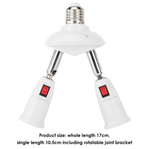 E27 Adjustable Lamp Holder LED Bulb Socket Base Adapter Converter (2-head) De - Bild 8 von 8
