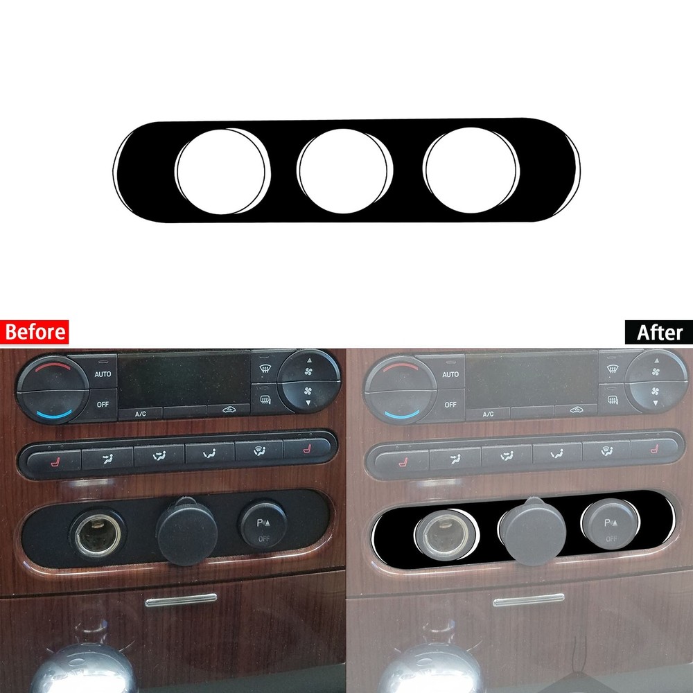 Glossy Piano Black USB & Cigarette Lighter Cover For Ford F-150 F150 FX4 04-08