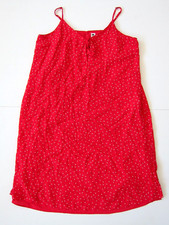 Gap 100% Rayon Red White Polka Dot Spaghetti Strap Tunic Tank Sun Slip Dress XL