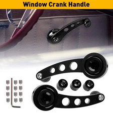 Pair Black Window Aluminum Billet Crank Handle Most For Vehicles Universal Parts
