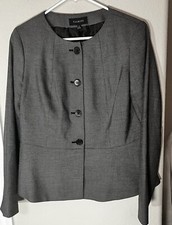 Talbots Womens Blazer Jacket Brown Taupe Four Button Career Sz 6 vintage 90s