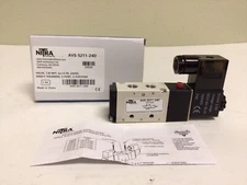 NEW, NITRA AVS-5211-24D SOLENOID VALVE, 5-PORT 2 POSITIONS, FREE SHIPPING