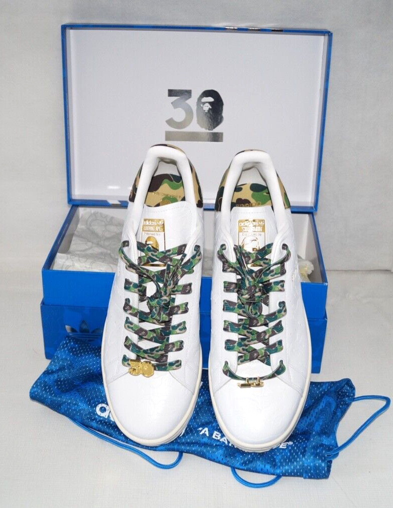 NIB Authentic ADIDAS STAN SMITH BAPE 30TH EDITION Leather Men's Shoes 11 M thumbnail 2