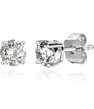 Sterling Silver 925 Round CZ Stud Earrings Small 3MM Stud Earrings