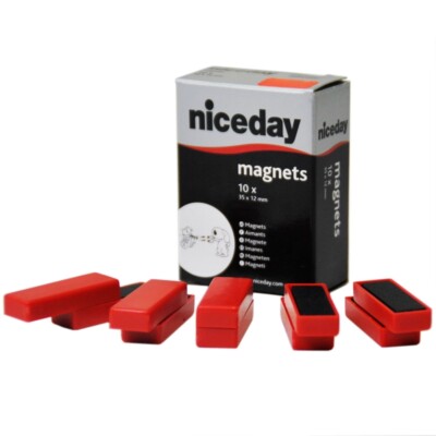 10x Magnete rot 35x12x5 mm Niceday für Pinnwand Magnetboard Magnettafel