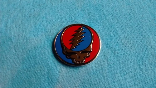 Grateful Dead Steal Your Face SYF 1.25" Gold Metallic Sticker READ DESCRIPTION