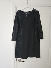 WALLIS, woman's black party, occasion/evening dress size 16. Sequins details