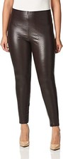 HUE Leggings Sleek Effect Chocolate Plum-Crocodile X-Large 16-18 W32.5"x 29" 