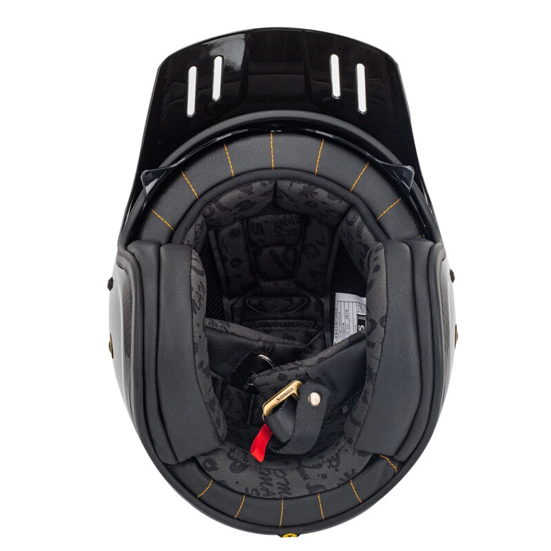 NEW Retro Motorcycle Carbon Fiber Helmet Punk Half Helmet Unisex Casco ECE/DOT - Image 2 of 4