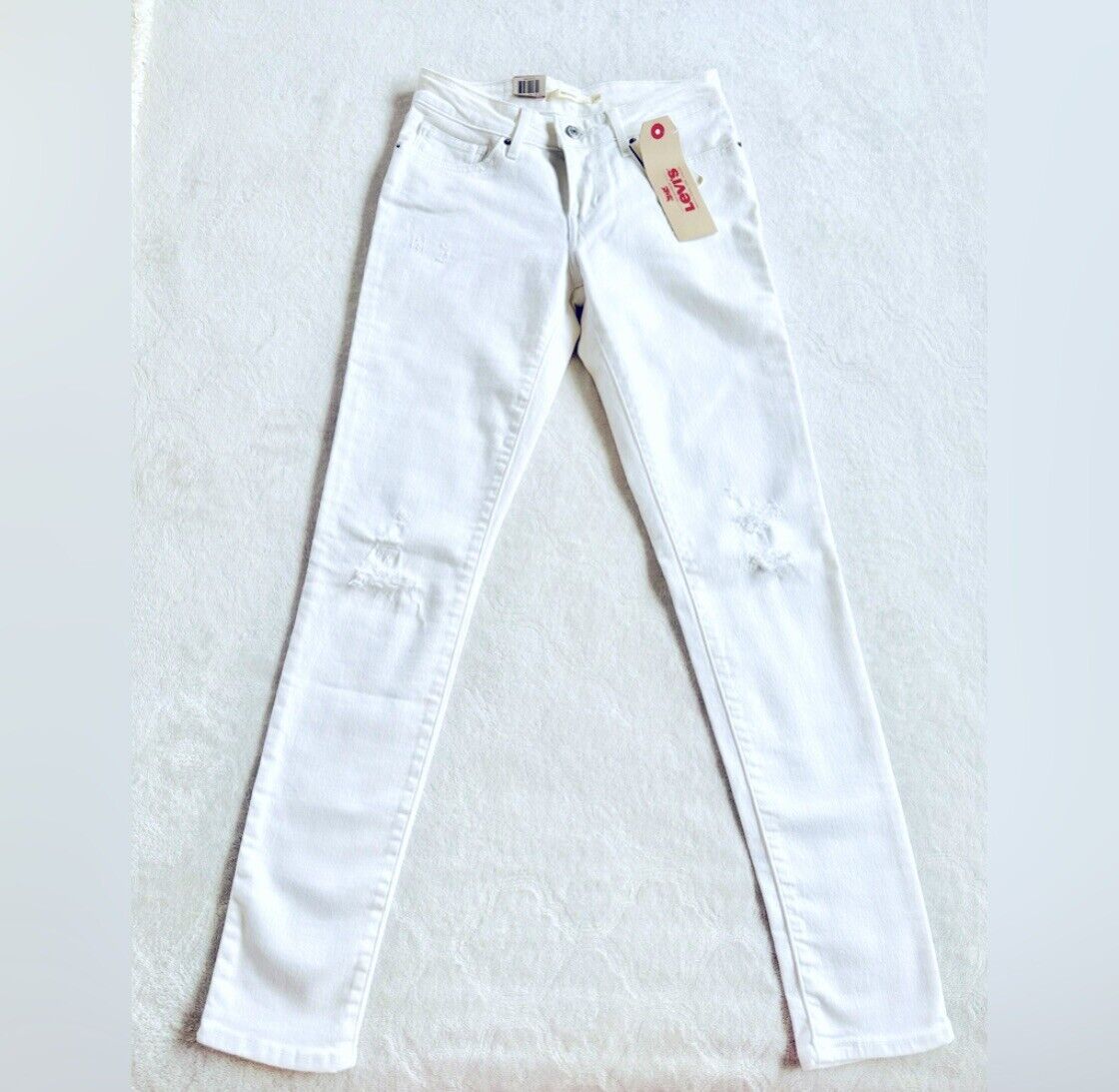 Levi's 711 Women's White Skinny Stretch Denim Jeans Size 27 S | eBay