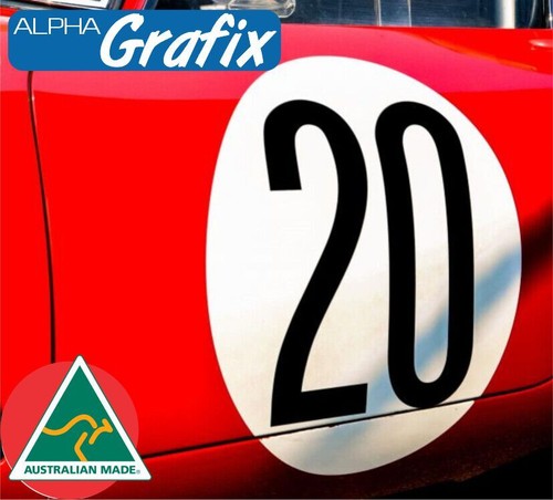 Race Car Numbers Custom sizes, colours and designs A pack of 2 Retro or ...