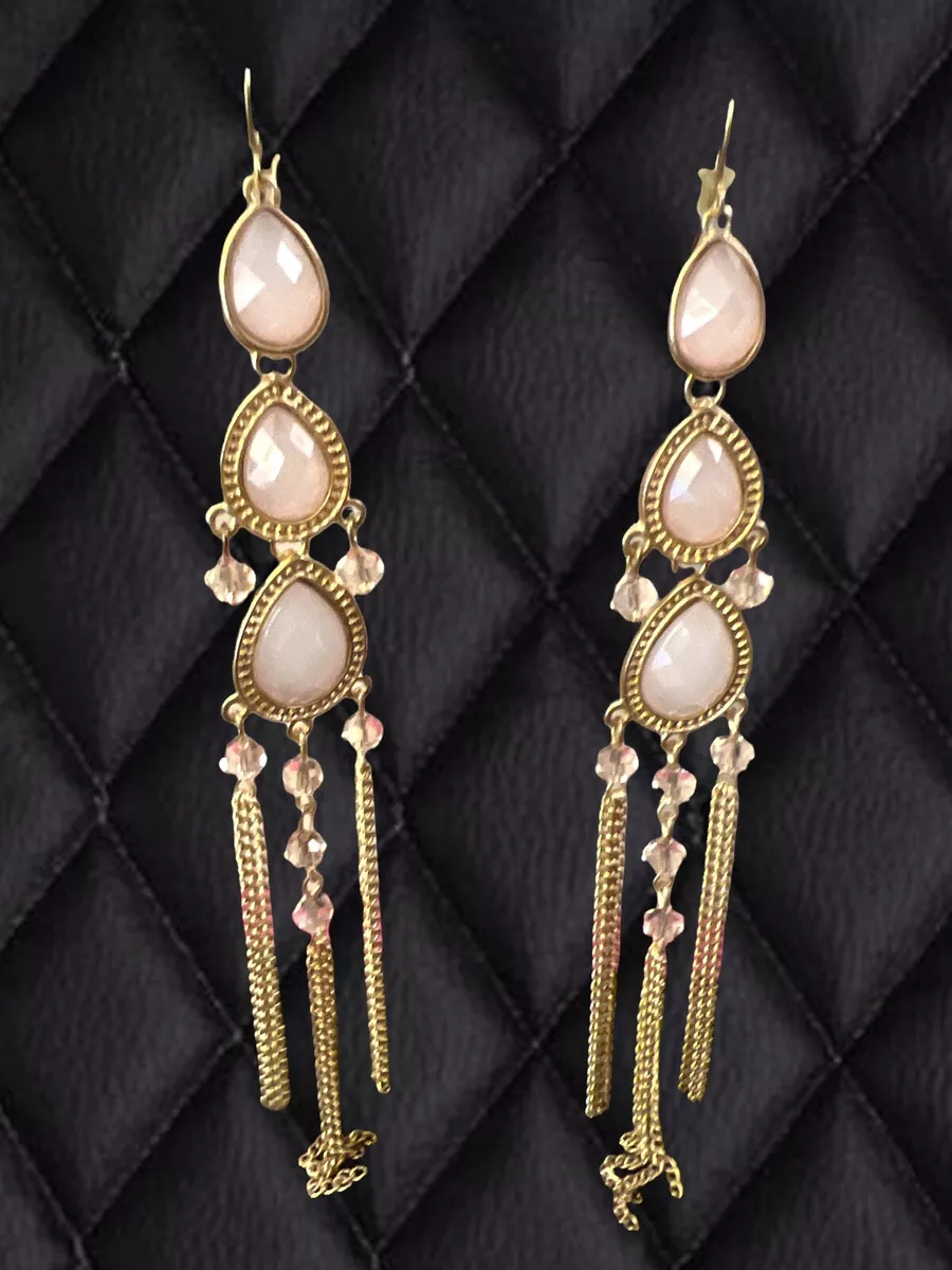 Temperament Bowknot Long Earrings Artificial Opal Drop Earrings For Women  Girls(gold) (5-e-0) | Fruugo NO